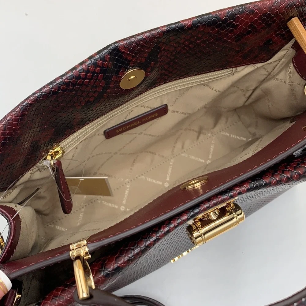 MICHAEL KORS PENELOPE MEDIUM TOP HANDLE SATCHEL MERLOT MULTI COLOR - Picture 9 of 16